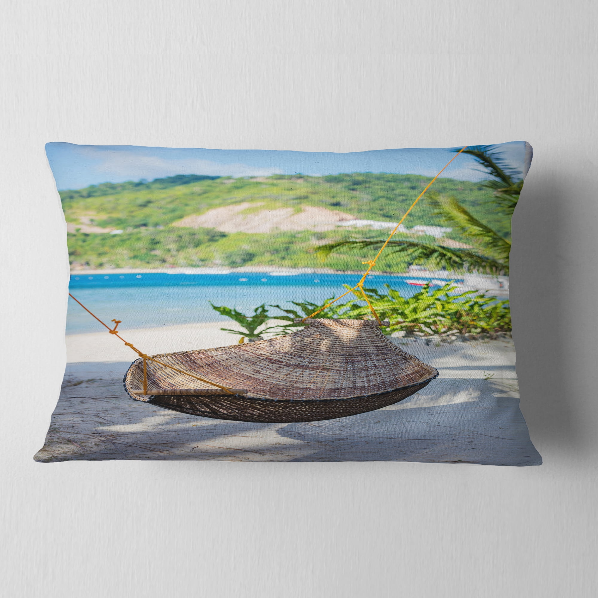 Designart Philippines Tropical Paradise - Landscape Photo Throw Pillow - 12x20