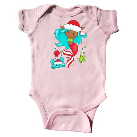 

Inktastic Christmas Holiday Mermaid with Cute Crab Gift Baby Boy or Baby Girl Bodysuit