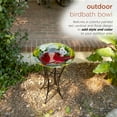 thumbnail image 5 of Alpine Corporation 18" Glass Birdbath Topper with Colorful Butterfly and Flowers, 5 of 12