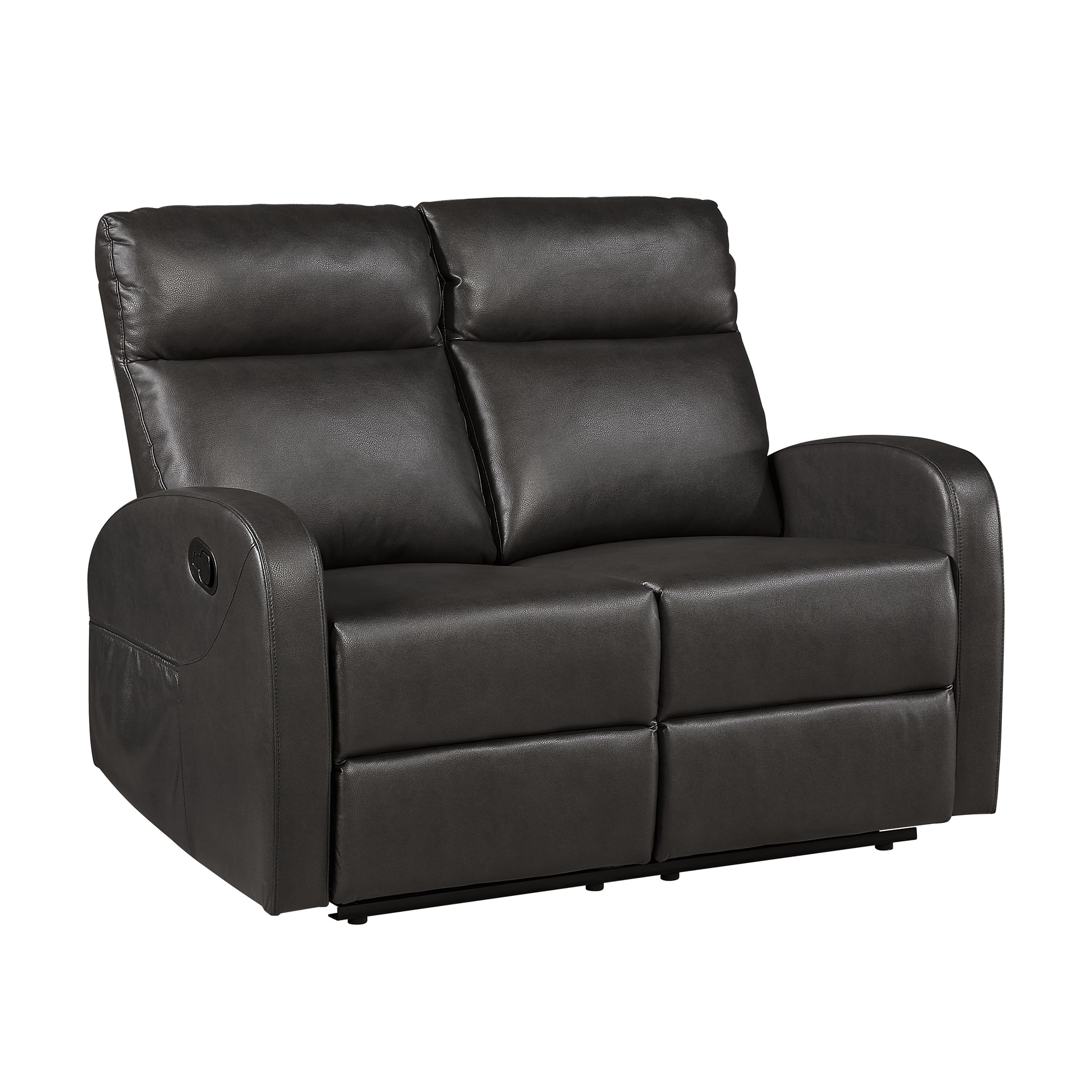 OakvillePark Brava Faux Leather Double Reclining Loveseat, Espresso