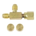 thumbnail image 2 of Brass Tee Adapter Converter 1/4inch Male and Female SAE Flare Swivel, 2 of 5