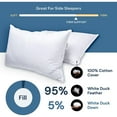 thumbnail image 2 of 95/5 Feather and Down Pillow for Sleeping - Firm Pillow Perfect for Side Sleepers! King Size, 2 of 5