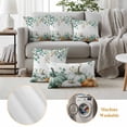 thumbnail image 6 of Green Pumpkin Outdoor Waterproof Pillow Covers, Thanksgiving Autumn Eucalyptus Orange Decorative Rectangle Throw Pillowcase Sofa Cushion Sham for Patio/Couch/Chair, 20"x12" 2 Pack, 6 of 8