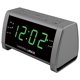 thumbnail image 1 of HANNLOMAX HX-138CR Radio despertador, radio PLL AM/FM con estaciones preestablecidas, pantalla LED verde de 1,4", alarma dual, solo funcionamiento con CA. (Gris), 1 of 1