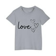 thumbnail image 2 of Toddler Girl Clothes Clearance under $5 Summer Short Sleeve Love Print Cotton Round Neck Toddler Kids Girls T-shirt Cute Top 3-10 Years, 2 of 4