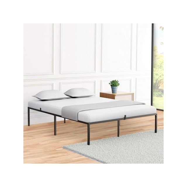 Bingirl 14-Inch Bed Frame for Twin/Full/Queen/King Beds with Storage Space, Metal Platform Design, No Box Spring Required, Steel Slat Support, Easy to Assemble