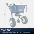 thumbnail image 4 of Charles Walters Equipment CW2500 Landscape Rated Broadcast Spreader, 80lb Capacity with Painted Steel Frame for Spreading Grass Seed, Fertilizer, and Ice Melt on Lawns, Driveways, and More, 4 of 7