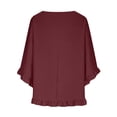 thumbnail image 5 of Purcolt Women's Casual Boho Tops Plus Size V Neck 3/4 Sleeve Ruffled Oversized T Shirts Summer Beach Loose Fit Blouses S-5XL, 5 of 7