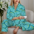 thumbnail image 5 of KLL Beautiful Seashells Print Women's Long Sleeve Pajamas with Pants Sleepwear Loungewear 2 Set-XX-Large, 5 of 7
