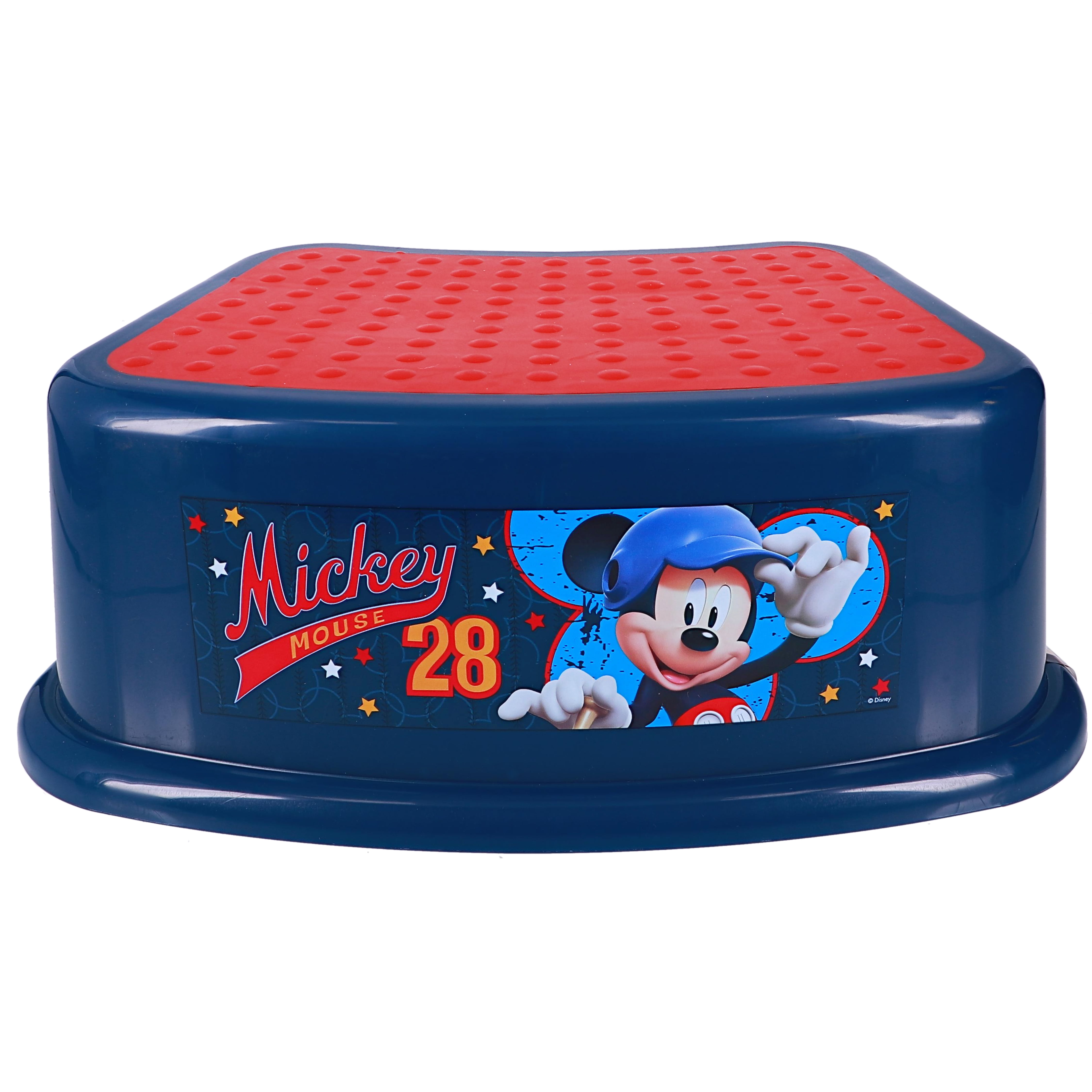 Disney Mickey Mouse 'All Star' Non-Slip Step Stool, Single Step Plastic Stool