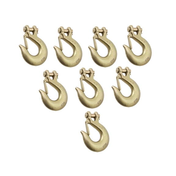 Mytee Products (8 Pack) G70 1/2" Clevis Slip Hook with Latch - 11,300 LBS WLL Heavy Duty Grade 70 Safety Chain Hook for Trailer Truck Transport