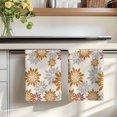 thumbnail image 7 of Geometric Flower Kitchen Towels Set of 3, Vintage Country Floral Orange Grey on Linen Absorbent Dish Towels for Kitchen, Microfiber Hand Towel, Quick Drying Tea Towel for Cleaning Dishcloths, 7 of 7