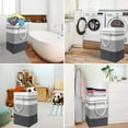 thumbnail image 2 of Semfri 3Pack Large Laundry Hamper 75L Waterproof Freestanding Laundry Hampers Foldable Storage Box with Extended Handles for Clothes Toys in Dorms and Homes - Gradient Grey, 2 of 7