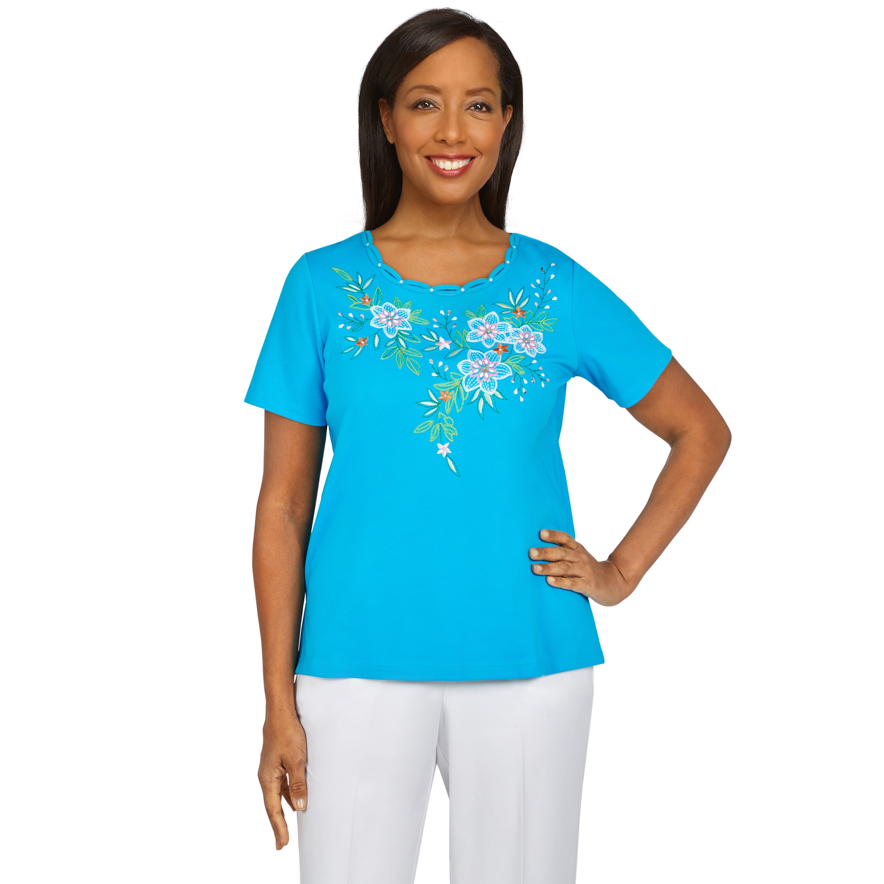 Alfred Dunner Womens Petites Tops \u0026 T 