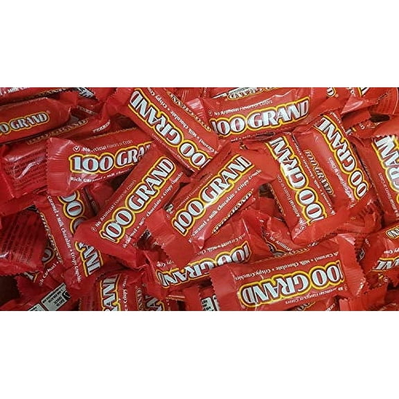 100 Grand Milk Chocolate Candy Bars, Full & Fun Size Bulk Individually Wrapped (1 lb)