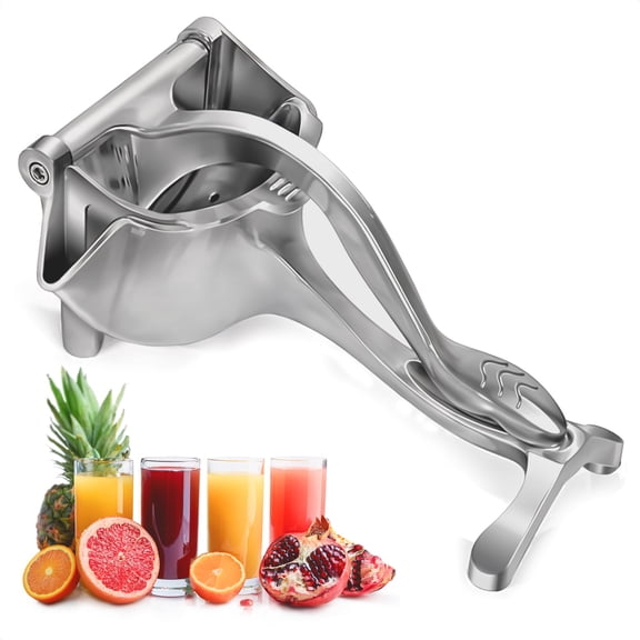 8.46 x 4.13 inch Manual Fruit Juicer, Thickened Hand Press Squeezer for Citrus, Lemon, Orange, and Pomegranate Juice Extraction Akmoler | Silver