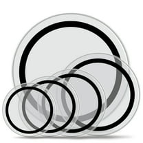Drum Heads Transparent and 22in with Foam Damping Rings for Sound (22", 16", 14", 13", 12")