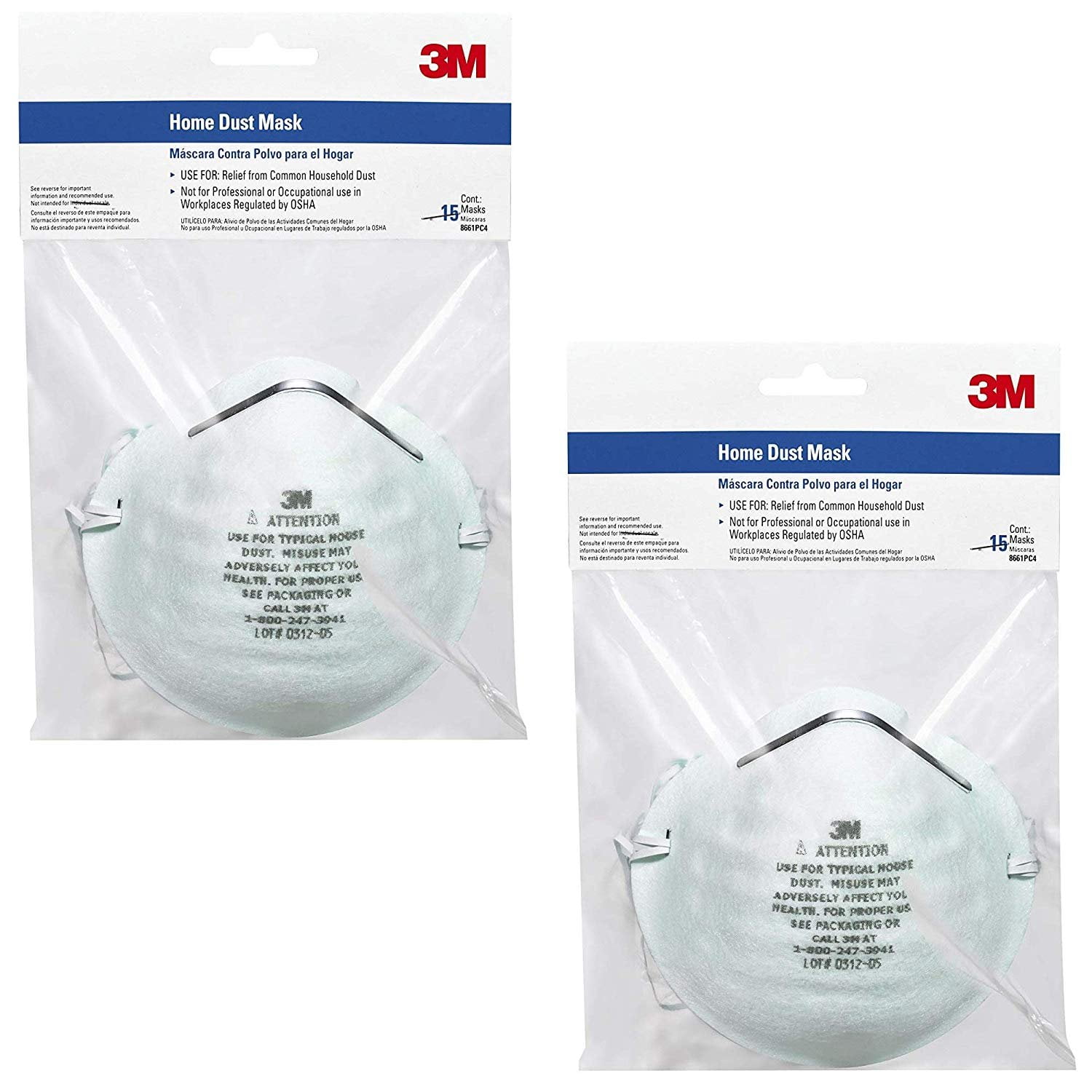 3m 8661pc1-a home dust mask 5-pack 3m 8661pc1-a home dust mask 5-pack