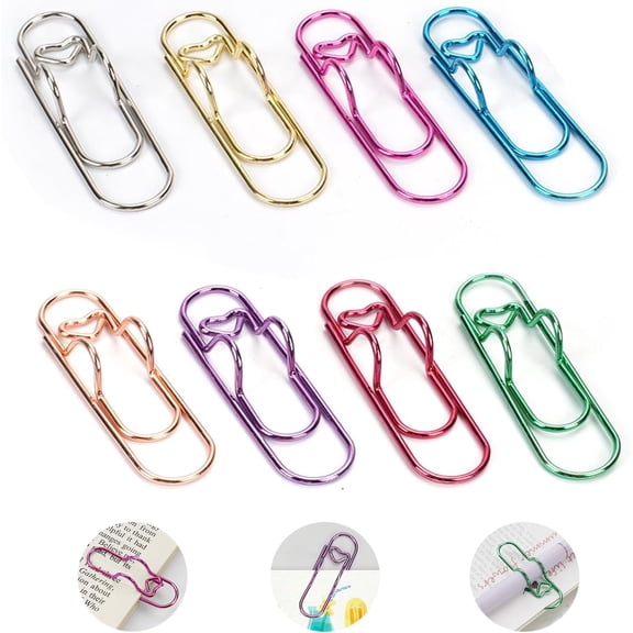 Paper Clip Pen Holder, Oversized Paperclips Metal Pen Clips for Notebook - 8 Pcs Colorful Pen Clip Holder Cute Planner Accessories (Only for Pens with a Thickness of Less Than 0.5 Inches)