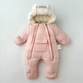 thumbnail image 2 of Baby Snowsuit Toddler Girl Clothes Cute Hooded Double Zipper Boys Winter Coat Unisex Romper for, 2 of 9