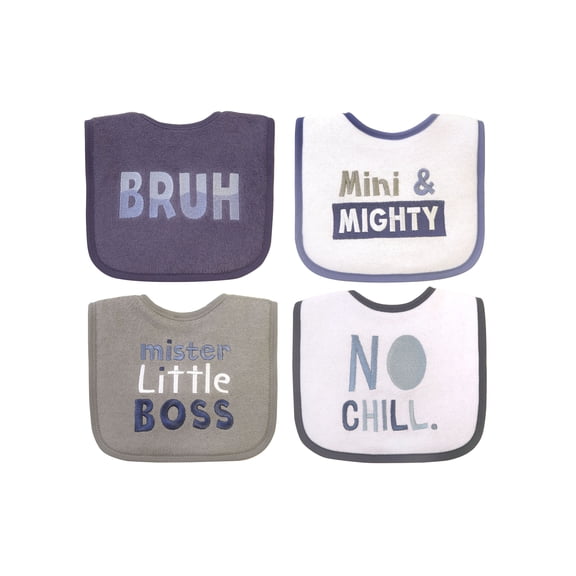 Neat Solutions Infant Boy Attitude Saying 4 Pack Bib