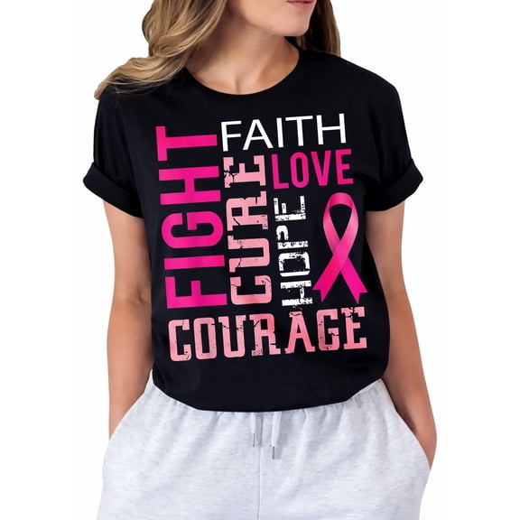 Breast Cancer Awareness tee for Women Faith T-Shirt