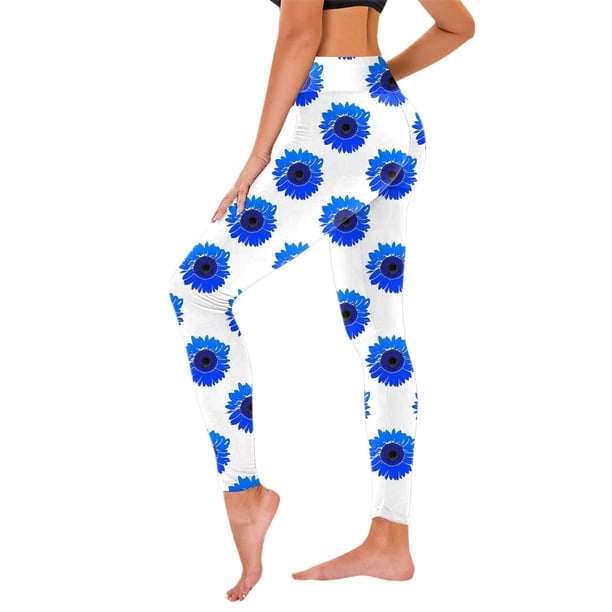 Gibobby Pantalon yoga mujer La yoga gruesa de la cintura alta jadea el entrenamiento que corre las polainas de la yoga para las mujeres(Azul,XL)