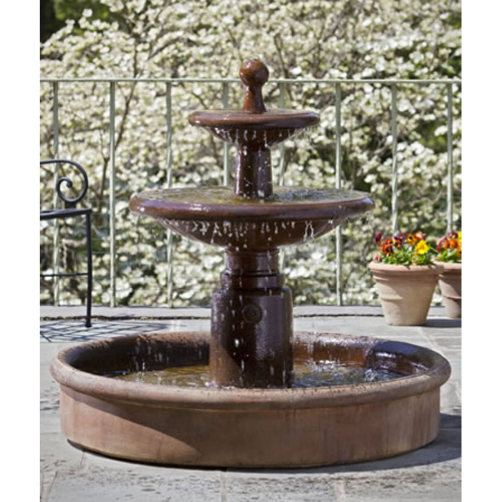 Campania International Esplanade Two Tier Cast Stone Outdoor Esplanade Two Tier Cast Stone