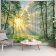thumbnail image 7 of Sunburst Forest Wall Tapestry, Nature Landscape Tapestries for Room Decor, Sun Ray Tapestry 60"x40'', 7 of 7
