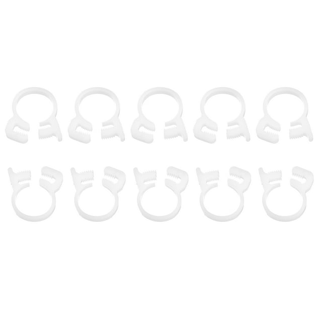 Uxcell 20 Pack Plastic 13.5-15.5 mm Adjustable Double Snap Grip Hose Clamps, White