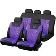 thumbnail image 2 of Universal Waterproof Car Seat Covers 9 Piece Set Fashion Embroidery Auto Protector Interior Accessories (5 Seat Covers + 4 Headrests), 2 of 7