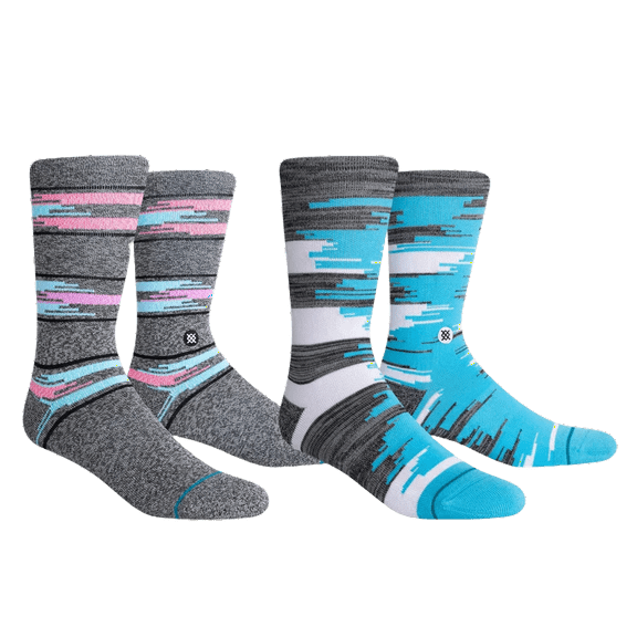STANCE x WADE 2pk Search Crew Socks - (Blue, Large)