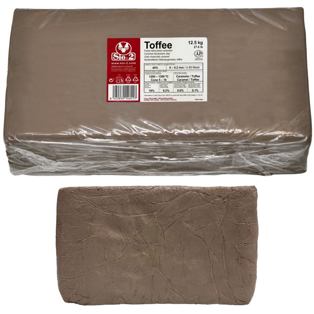 SIO-2 Toffee Caramel Stoneware Ceramic Pottery Clay | 27.6 lb, Cone 5-10 | High Fire Kiln-Fired Clay