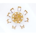 thumbnail image 5 of 9-Piece Teak Dining Set: 72" Round Table + 8 Surf Folding Armless Chairs, 5 of 7