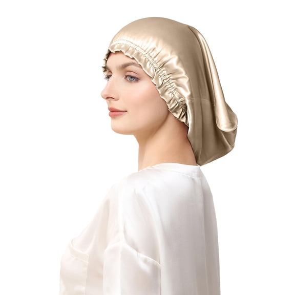 THXSILK Silk Bonnet for Sleeping Women, Mulberry Silk Hair Wrap with Elastic Band, Cooling Hair Caps for Hair Care Stay On Head