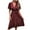 Wine, variant on Summer Plus Size Dresses for Womens 2025 Fashion Solid Color Bra Large Skirt Temperament Casual Dress