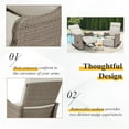 thumbnail image 4 of Outdoor Recliner Chair, Wicker Reclining Lounge Chair with Extended Footrest, Adjustable Balcony Chair with Thickened Removable Cushion for Patio Garden, Light-Grey, 4 of 7