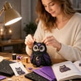 thumbnail image 5 of Halloween Craft Kits Diy Owl Hanging Ornament Sewing Kit for Adults Complete Arts and Crafts Kit for Teens 8 X 6 Inch Celestial Purple Halloween Decor Seasonal Craft Supplies, 5 of 7