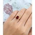 thumbnail image 2 of 2Ct Emerald Cut Lab Created Red Garnet Solitaire Women's Engagement Ring 14K Yellow Gold Plated, 2 of 5