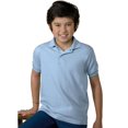 thumbnail image 1 of Hanes Cotton-Blend Kids` Jersey Polo, XL, Light Blue, 1 of 4