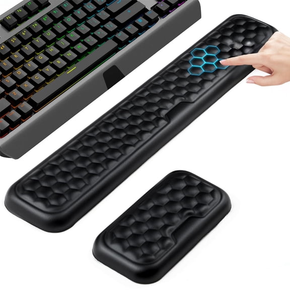 Kabuer Wrist Support Set, Wrist Rest for Keyboard and Mouse, Comfortable Arm Cushion for Desk Typing