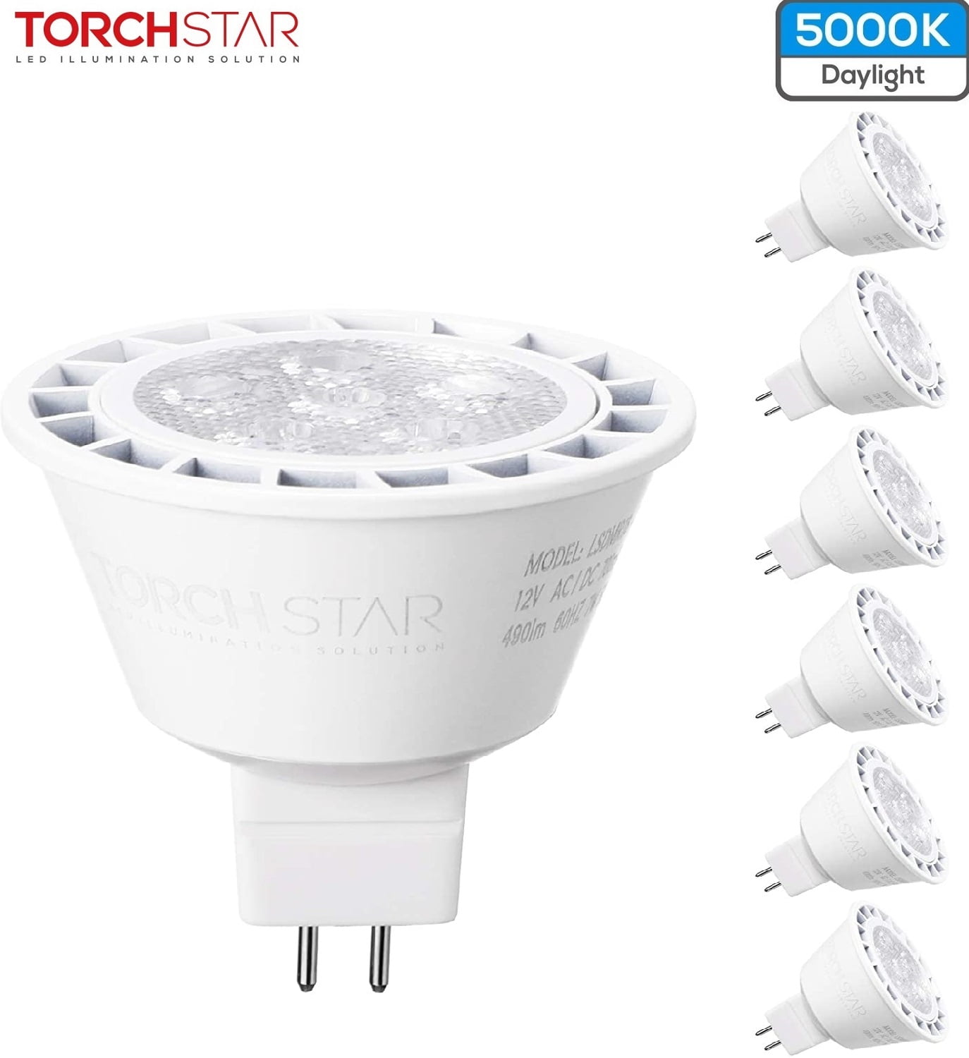 TORCHSTAR MR16 LED Light Bulb, Dimmable Spotlight Bulb 50W Equivalent