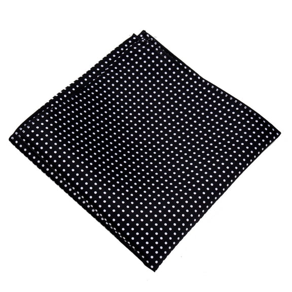 Mens Polka Dot Pocket Square Hanky Accessory - Black