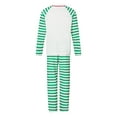 thumbnail image 5 of Elippeo Christmas Pajamas for Family Long Sleeve Elf Letter Print Tops + Striped Pants Set Sleepwear, 5 of 10