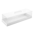 thumbnail image 1 of Bandeja para galletas con tapa: expositor rectangular de acrílico para tartas con tapa - Bandeja para pan para panadería, cafetería y hogar - Soporte transparente para postres, 1 of 7