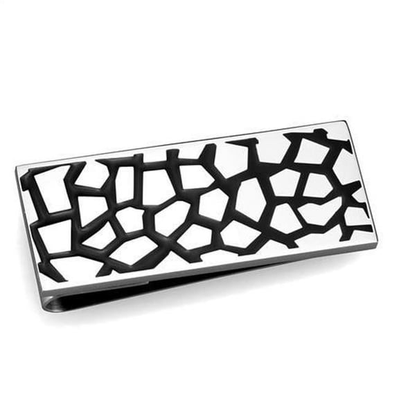 Men High Polished Stainless Steel Money Clip with No Stone in No Stone