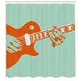 thumbnail image 3 of Ambesonne Guitar Shower Curtain, Musician Performing, 69"Wx75"L, Mint Green Orange, 3 of 3