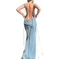 thumbnail image 2 of SAYOO Vestido largo de color sólido para mujer, vestido sin mangas con cuello colgante y espalda descubierta, paquete de verano, fiesta de cadera, una pieza SAYOO Moda, 2 of 7