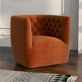 thumbnail image 2 of Allora Mid-Century Modern Velvet Swivel Chair in Burnt Orange, 2 of 6