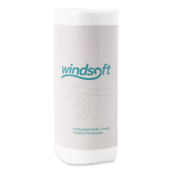 Windsoft WIN1220CT 11 in. x 8.8 in. 2-Ply Kitchen Roll Towels - White (30 Rolls/Carton)